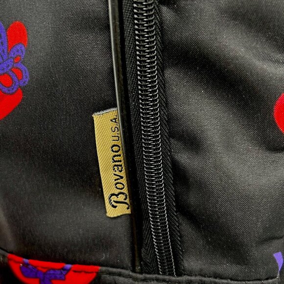 RED HAT SOCIETY BLACK TOTE BAG BY BOVANO USA W/ ZIPPERED POCKETS! - Picture 4 of 6